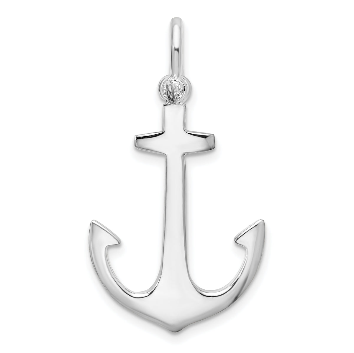 De-Ani Sterling Silver Rhodium-Plated Polished 3D Anchor Pendant