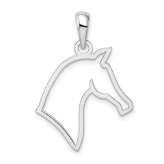 De-Ani Sterling Silver Rhodium-Plated Polished Cut-Out Horse Head Pendant