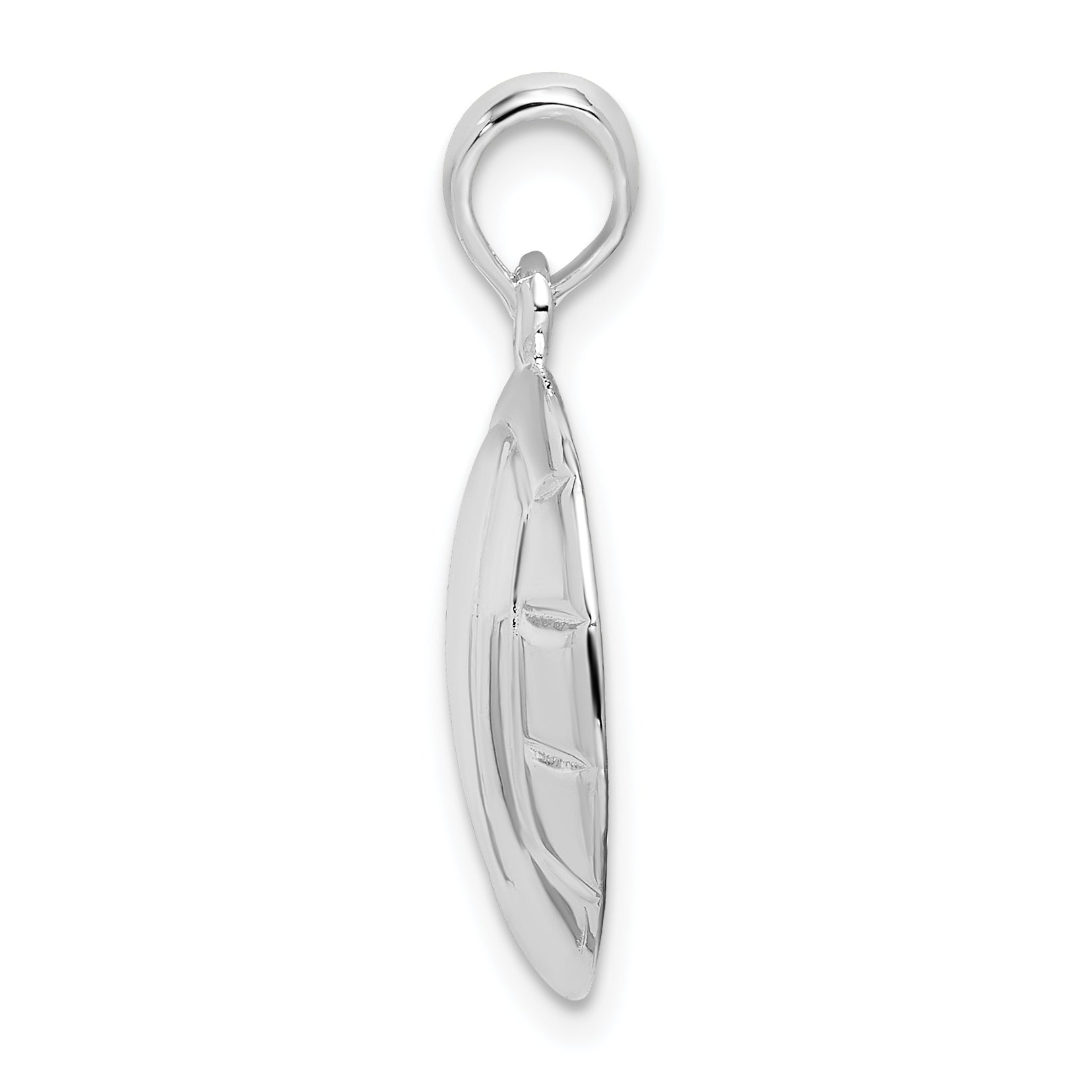 De-Ani Sterling Silver Rhodium-Plated Polished Volleyball Pendant