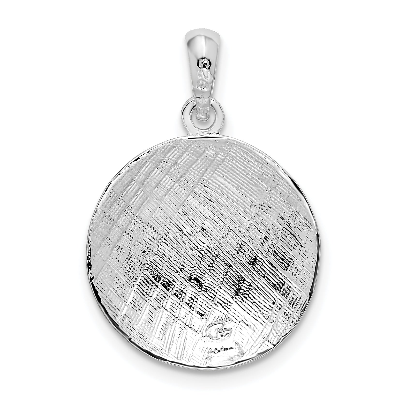 De-Ani Sterling Silver Rhodium-Plated Polished Volleyball Pendant