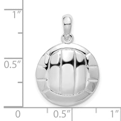 De-Ani Sterling Silver Rhodium-Plated Polished Volleyball Pendant