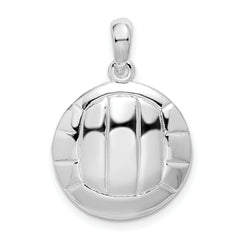 De-Ani Sterling Silver Rhodium-Plated Polished Volleyball Pendant