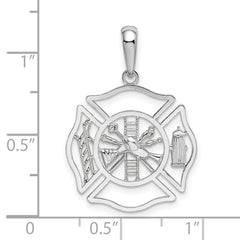 De-Ani Sterling Silver Polished Cut-Out Fireman Shield Pendant