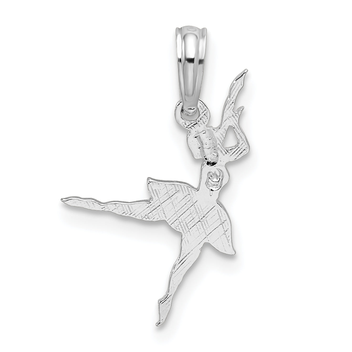 De-Ani Sterling Silver Rhodium-Plated Polished Small Ballerina Pendant