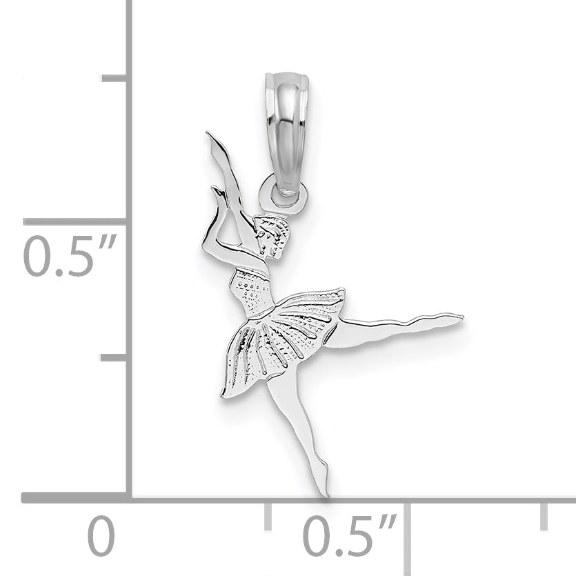 De-Ani Sterling Silver Rhodium-Plated Polished Small Ballerina Pendant