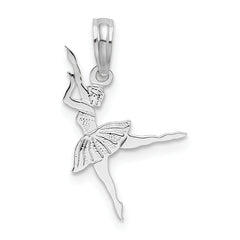 De-Ani Sterling Silver Rhodium-Plated Polished Small Ballerina Pendant