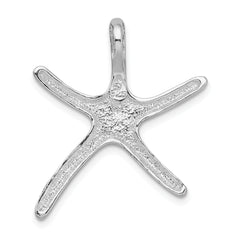 De-Ani Sterling Silver Rhodium-Plated Polished Enameled Dancing Starfish Slide