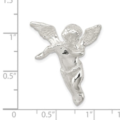 Sterling Silver 925 Guardian Angel Pendant with Polished Anti-Tarnish Finish