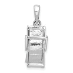 De-Ani Sterling Silver Rhodium-Plated 3D Moveable Enameled Beach Chair Pendant