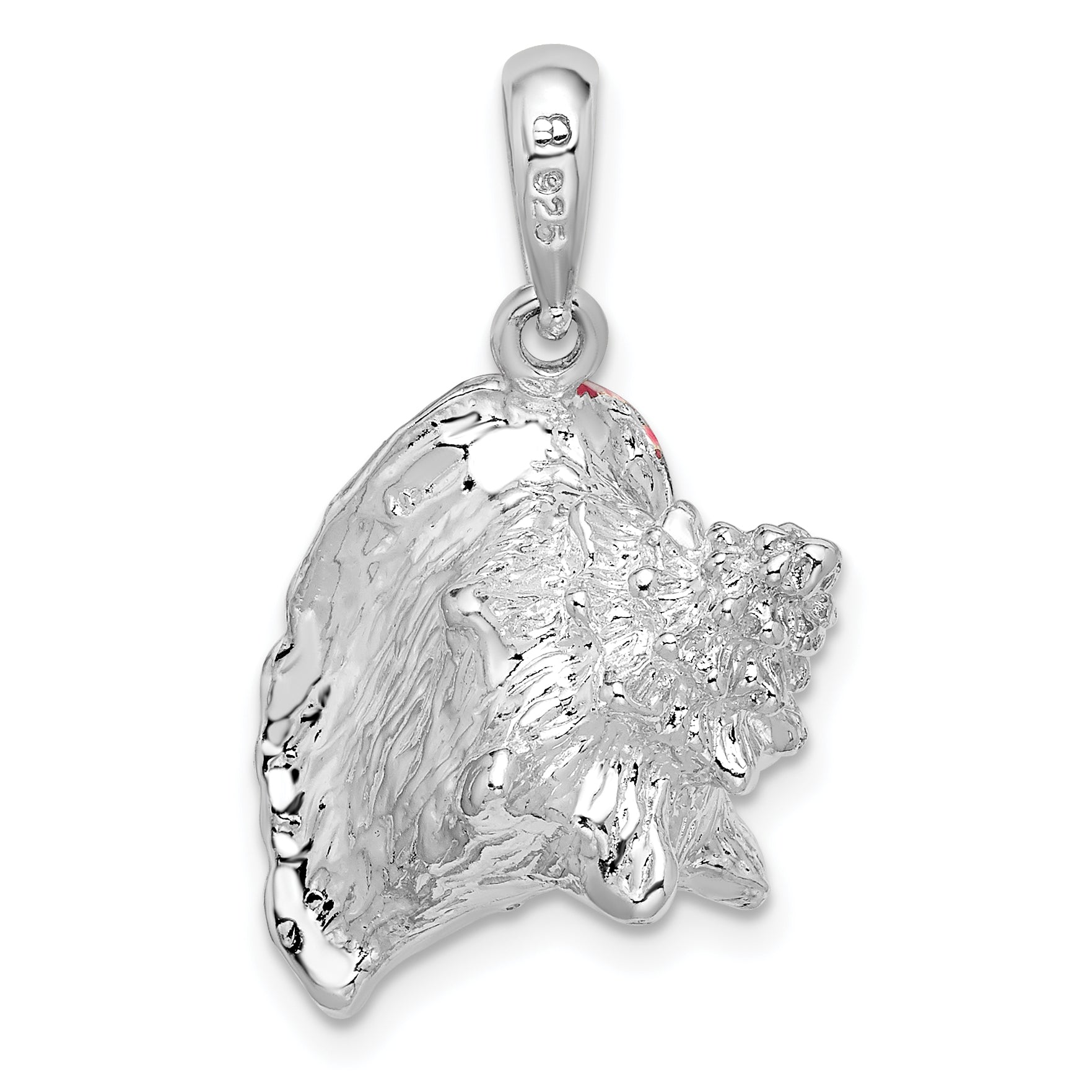 De-Ani Sterling Silver Rhodium-Plated Enameled Large Conch Shell Pendant