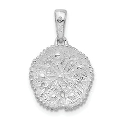 De-Ani Sterling Silver Rhodium-Plated Large Sand Dollar with 14k Starfish Pendant