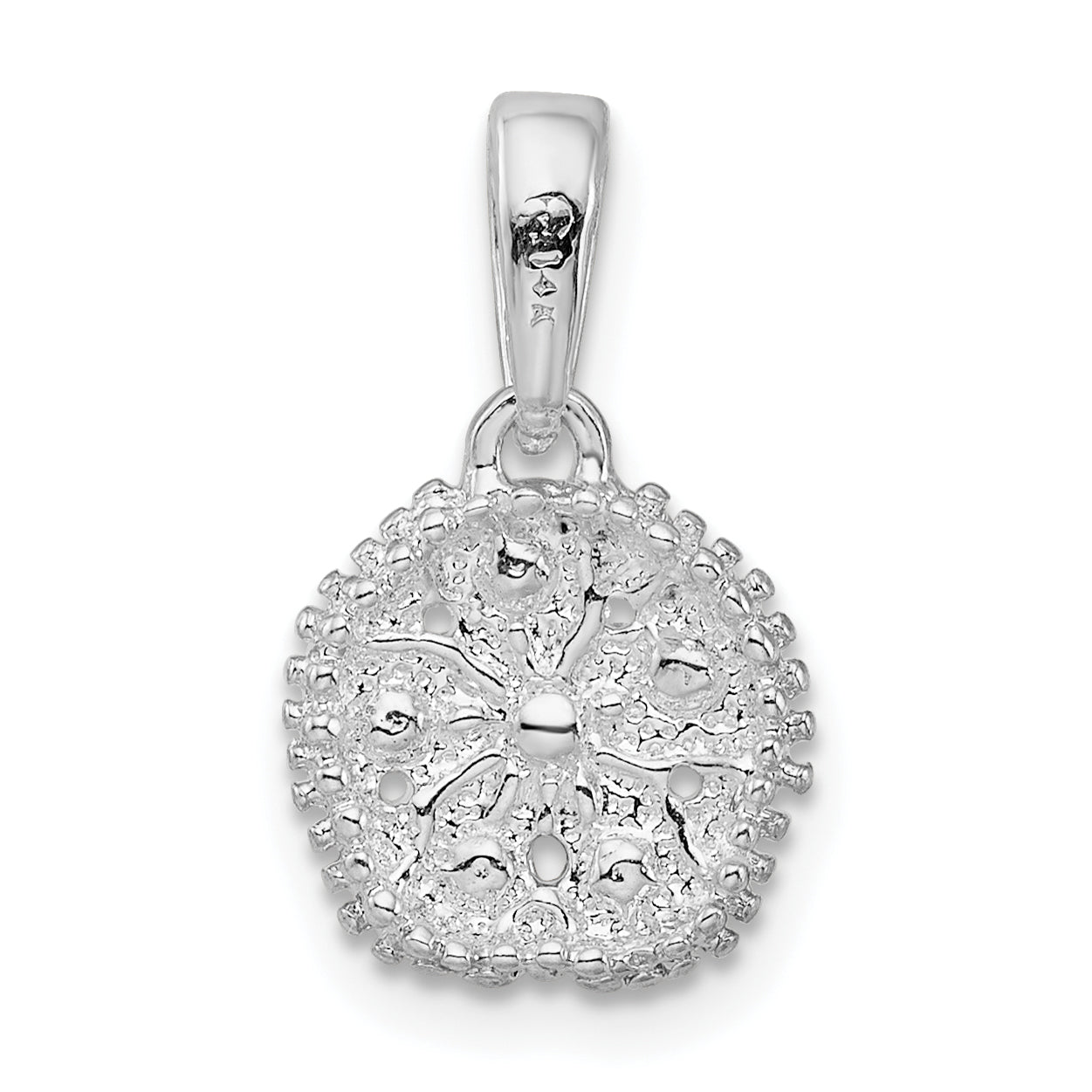 De-Ani Sterling Silver Rhodium-Plated Sand Dollar with 14k Starfish Pendant