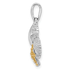 De-Ani Sterling Silver Rhodium-Plated Polished Shells with 14k Starfish Pendant