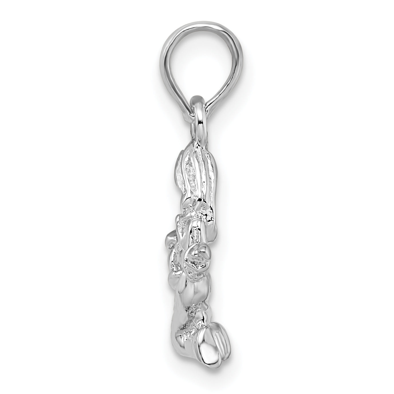 De-Ani Sterling Silver Rhodium-Plated Polished 3D Virgo Zodiac Pendant