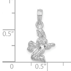 De-Ani Sterling Silver Rhodium-Plated Polished 3D Virgo Zodiac Pendant