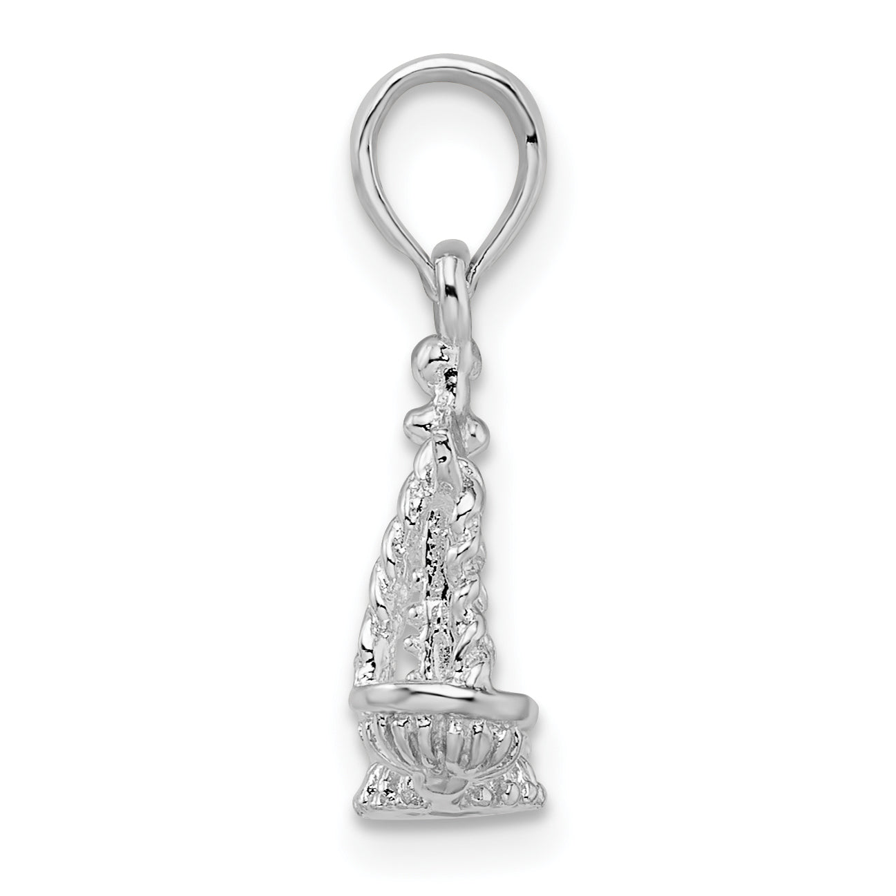 De-Ani Sterling Silver Rhodium-Plated Polished 3D Libra Zodiac Pendant