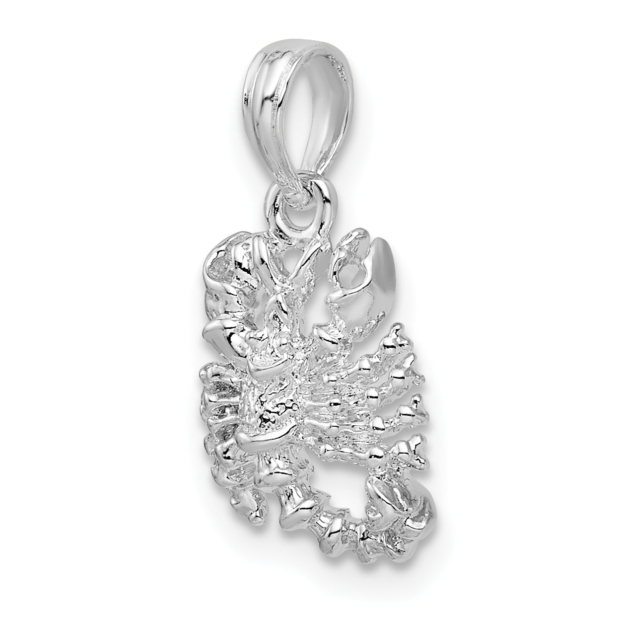 De-Ani Sterling Silver Rhodium-Plated Polished 3D Scorpio Zodiac Pendant