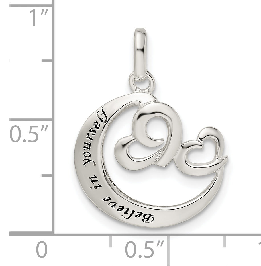 Sterling Silver Heart Believe in Yourself Pendant