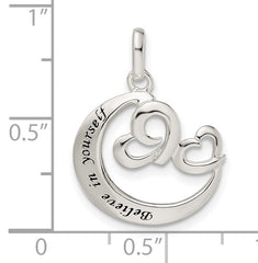 Sterling Silver Heart Believe in Yourself Pendant