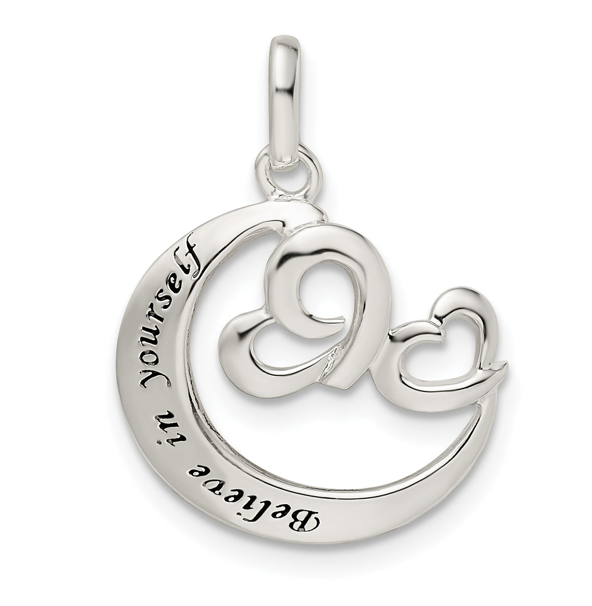 Sterling Silver Heart Believe in Yourself Pendant