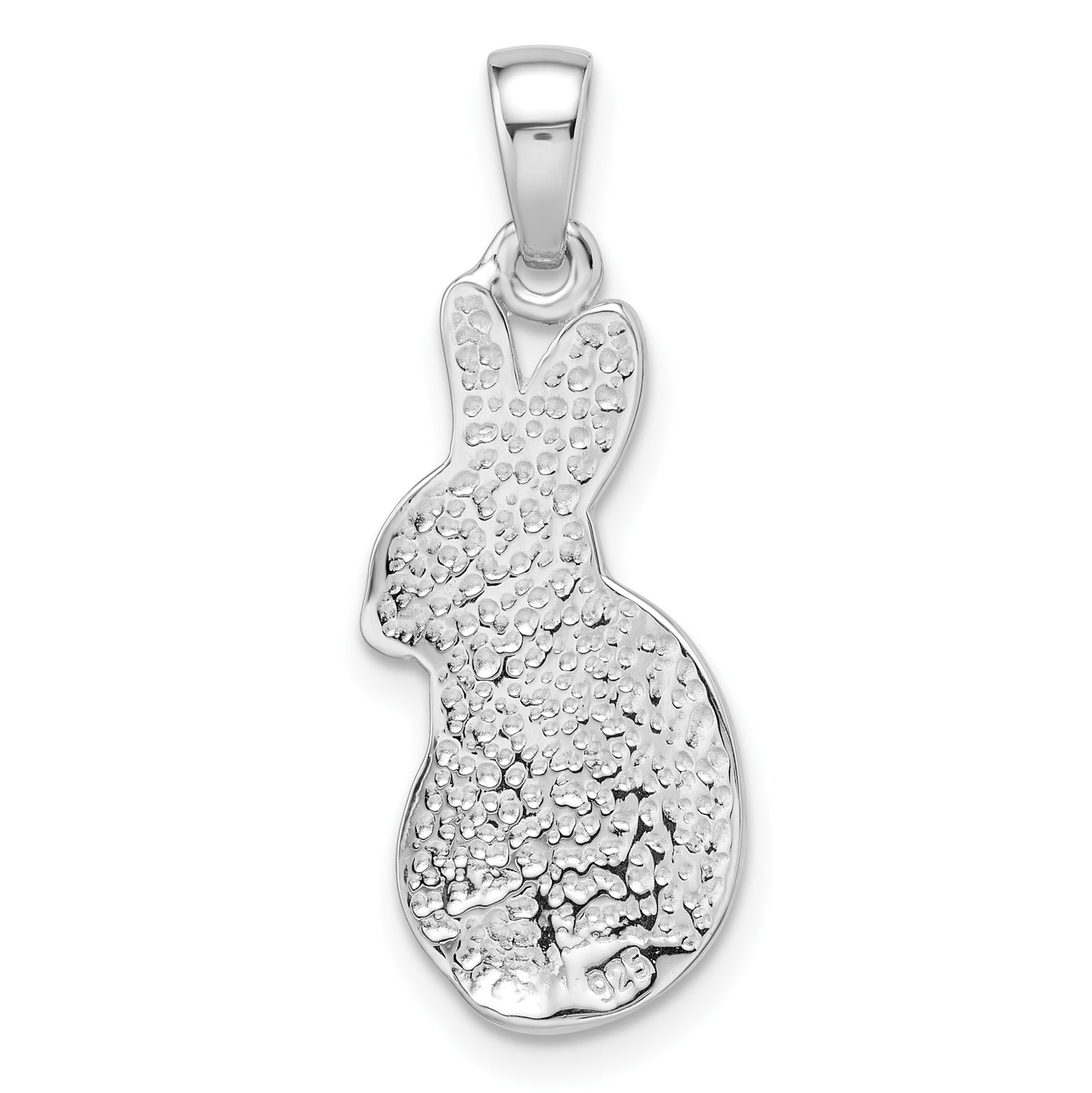 Sterling Silver Rhodium-plated Preciosa Crystal Rabbit Pendant