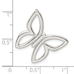 Sterling Silver Polished Butterfly Chain Slide