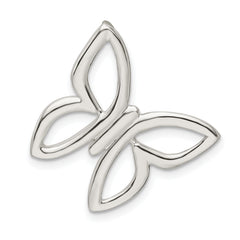 Sterling Silver Polished Butterfly Chain Slide