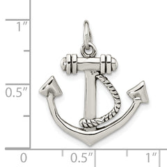 Sterling Silver Polished Anchor Pendant