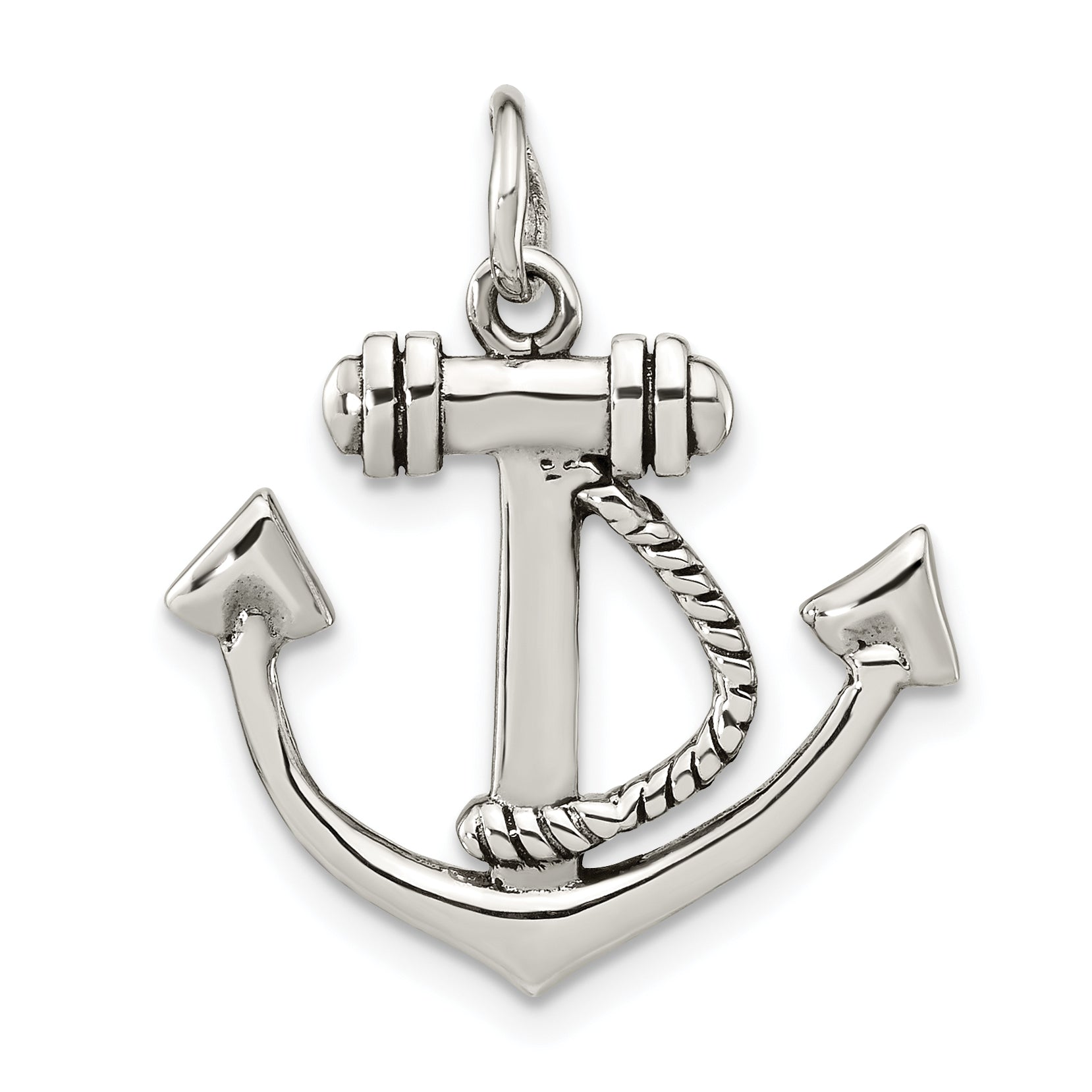 Sterling Silver Polished Anchor Pendant