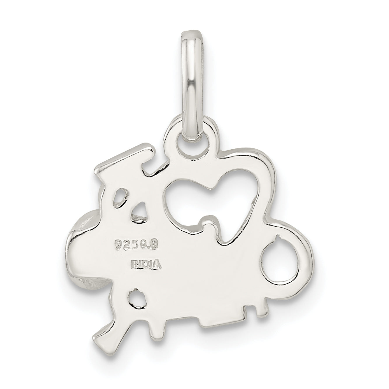 Sterling Silver Polished I Love Cheer Pendant