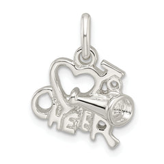 Sterling Silver Polished I Love Cheer Pendant