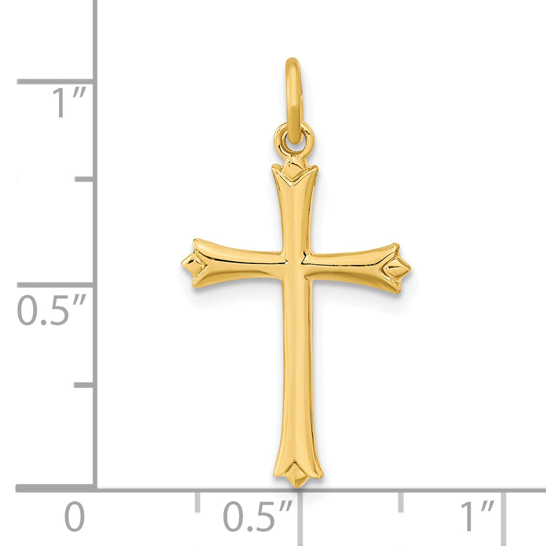 Sterling Silver Gold-plated w/ Pointed Ends Cross Pendant