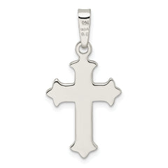 Sterling Silver Polished Fleur de Lis Cross Pendant