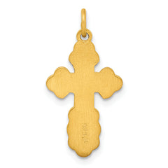 Stelring Silver Gold-tone Polished Solid Miraculous Symbols Cross Pendant