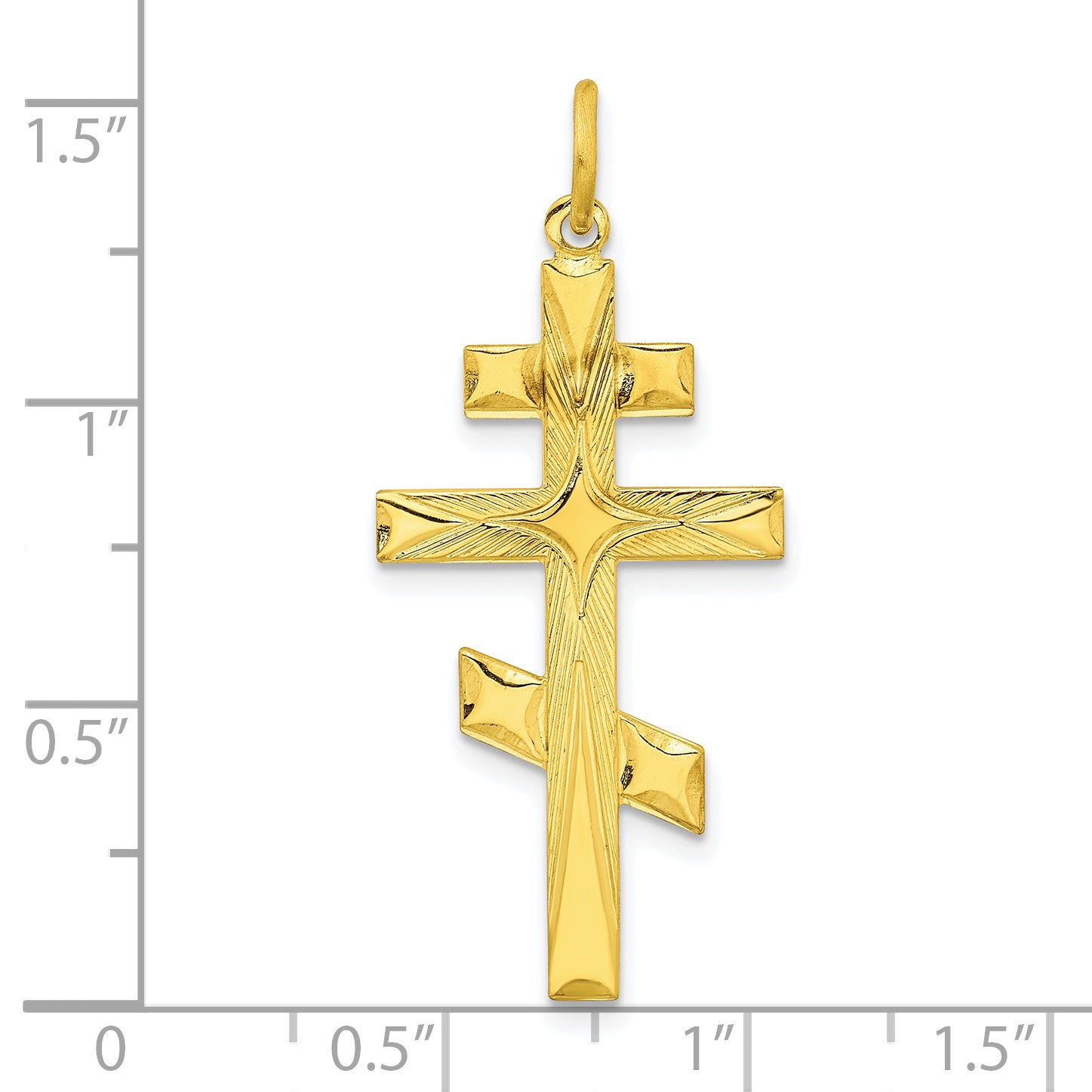 Sterling Silver Gold-tone Polished Solid Cross Pendant