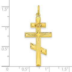 Sterling Silver Gold-tone Polished Solid Cross Pendant