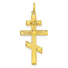 Sterling Silver Gold-tone Polished Solid Cross Pendant