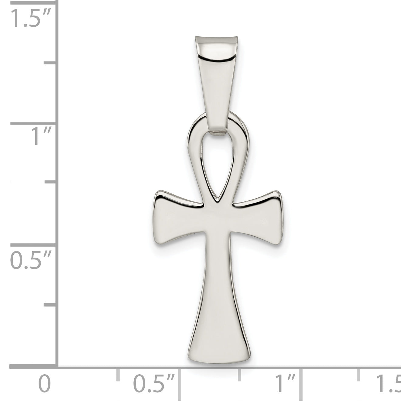 Sterling Silver Polished Ankh Cross Pendant