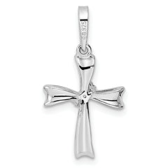 Sterling Silver Rhodium-plated CZ Cross Pendant