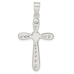 Sterling Silver CZ w/X-Center Cross Pendant