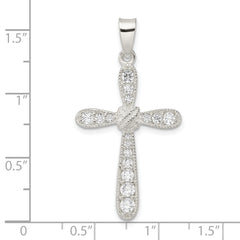 Sterling Silver CZ w/X-Center Cross Pendant