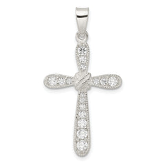 Sterling Silver CZ w/X-Center Cross Pendant