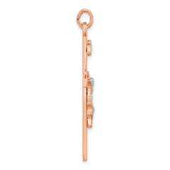 Sterling Silver Rose Gold-plated INRI Crucifix Cross Pendant