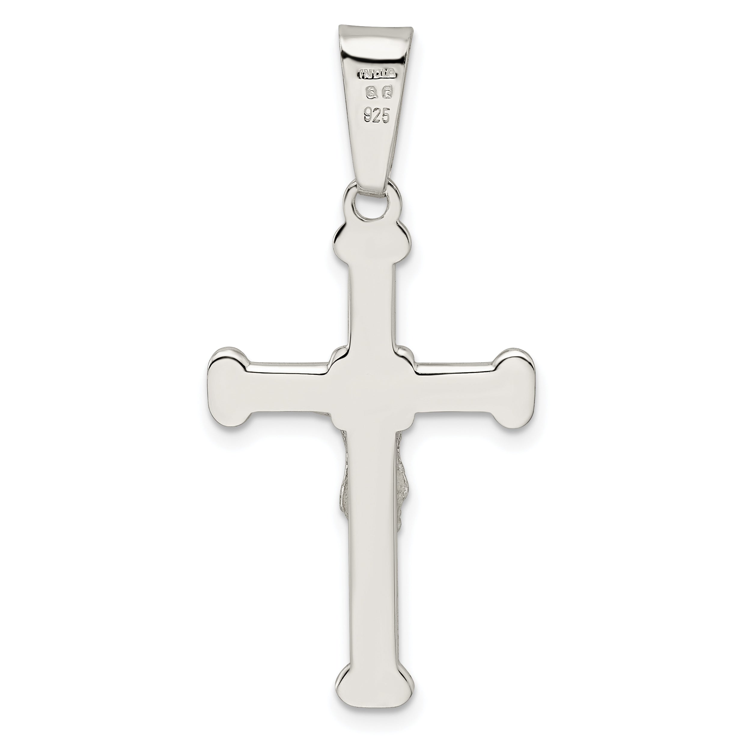 Sterling Silver Polished Crucifix Pendant