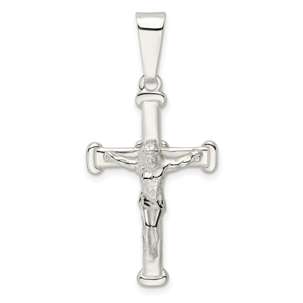 Sterling Silver Polished Crucifix Pendant