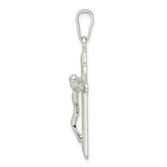 Sterling Silver Polished Crucifix Pendant