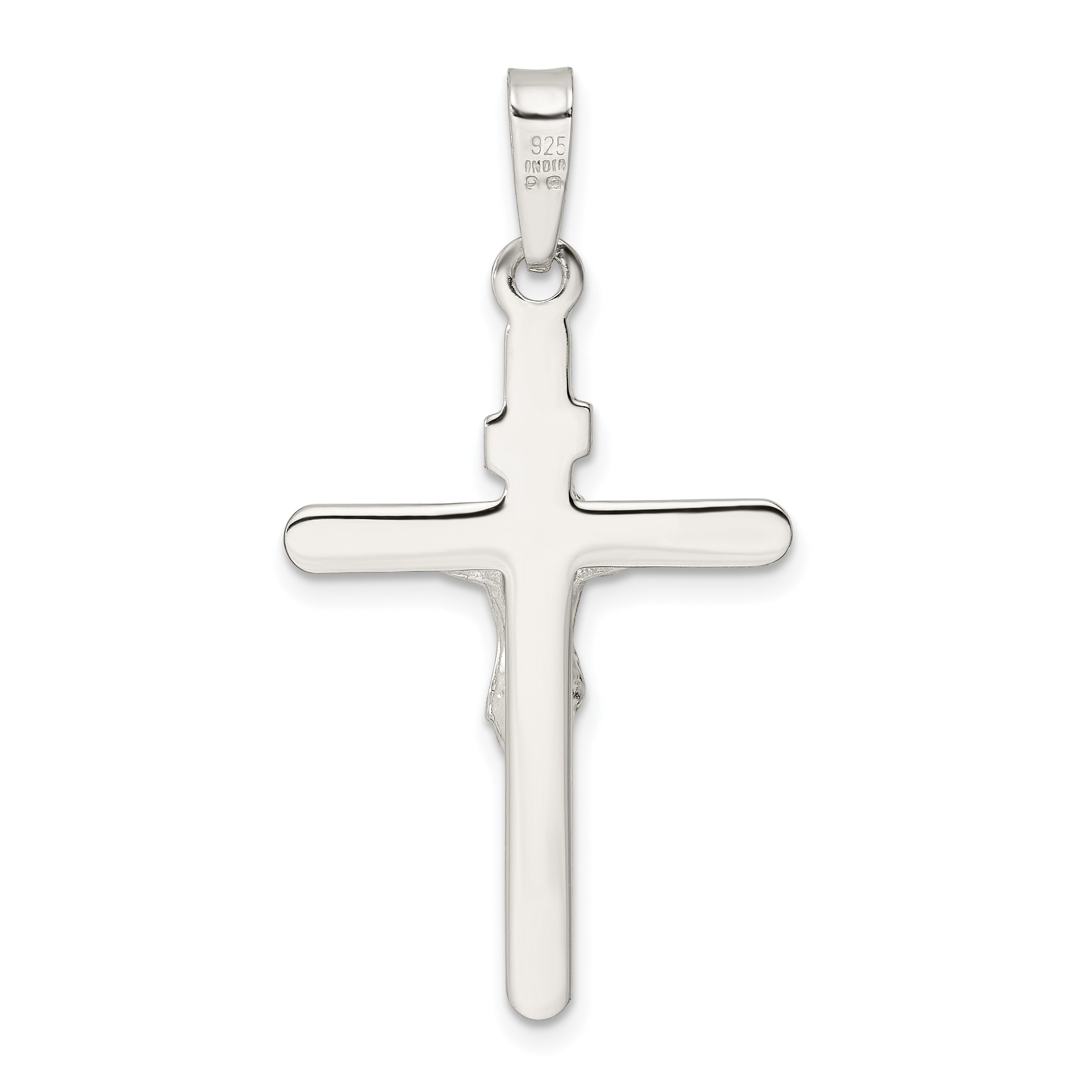 Sterling Silver Polished Crucifix Pendant