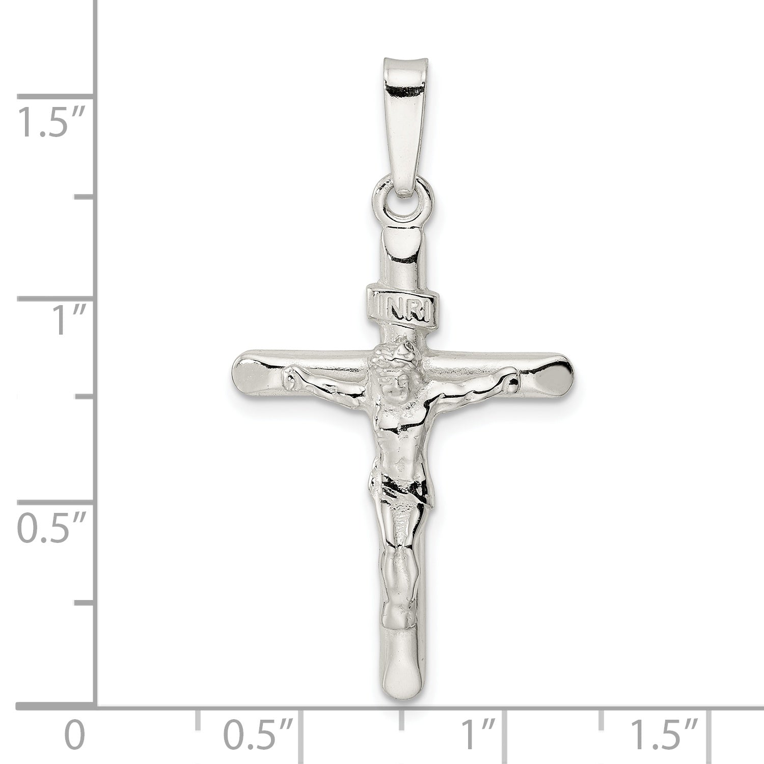 Sterling Silver Polished Crucifix Pendant