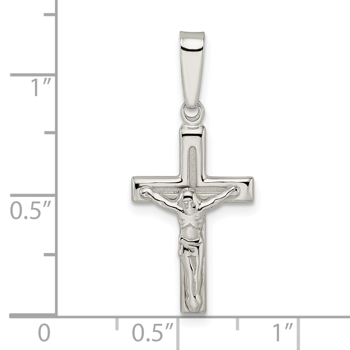 Sterling Silver Polished Crucifix Pendant