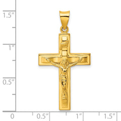 Sterling Silver Gold-tone Polished Solid INRI Crucifix Pendant